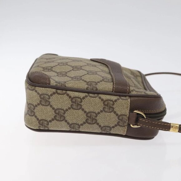 GUCCI GG Supreme Shoulder Bag PVC Beige Gold Auth - Picture 11 of 15